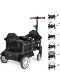 BABYGO, Bollerwagen &raquo;Cozy Rider&laquo; klein zusammenfaltbar, schwarz, Metall, Stoff,