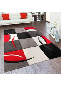Paco Home, Teppich &raquo;Diamond 665&laquo; rechteckig 17 mm H&ouml;he Karo Muster, 3D-Design, auch als L&auml;ufer, Wohnzimmer, Schlafzimmer, rot, Polypropylen (PP), B : 