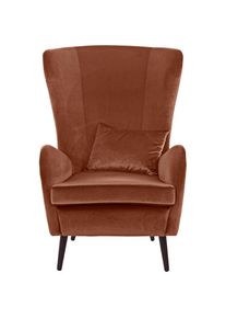 Home Affaire, Sessel &raquo;Sallito, TV-Sessel, Ohrensessel mit&laquo; Hocker, in vielen Bezugsqualit&auml;ten, auch in Samtcord, terra, Struktur Hahnentritt (67% 