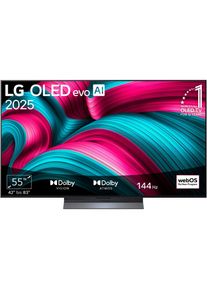 LG, OLED-Fernseher &raquo;OLED55C5ELB&laquo; 139 cm/55 Smart-TV, grau/schwarz, ALLM, QMS), 3x USB 2.0, LAN, Wi-Fi 6, Bluetooth v 5.3; NVIDIA G-SYNC, AMD FreeSync 