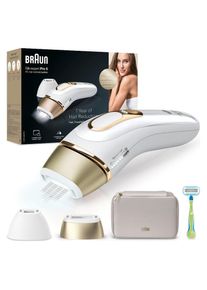 Braun, IPL-Haarentferner &raquo;Silk&middot;expert Pro 5 PL5152&laquo; pro Minute bis zu 125 Lichtimpulse 2 Aufs&auml;tze, Venus Rasierer & Aufbewahrungstasche, wei&szlig;/gold, [