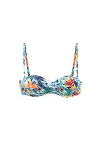 Sunseeker, Damen, B&uuml;gel-Bandeau-Bikini-Top &raquo;Elife&laquo; Tropischer Print, marine-orange, Cup C, 38 - Cup C, marine-orange, Stylischer Bl&auml;tterdruck