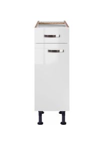 KOCHSTATION, Unterschrank &raquo;KS-Cara&laquo; Breite 30 cm, mit Vollauszug und Soft-Close-Funktion, wei&szlig; Glanz/wei&szlig;, wei&szlig; - B/H/T: 30 cm x 87 cm x 58,4 cm, wei&szlig;