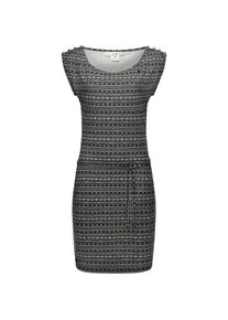 Ragwear, Damen, Shirtkleid &raquo;Shirtkleid Chego Organic&laquo;, Black, N-Gr, XL - N-Gr, Black, Stylisches Sommerkleid mit Streifenmuster und s&uuml;&szlig;er Kordel