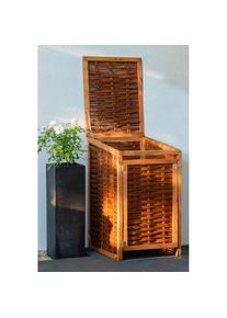 Dobar, M&uuml;lltonnenbox 120l, BxTxH: 60x80x115 cm, braun/dunkelbraun, Holzwerkstoff, braun/dunkelbraun