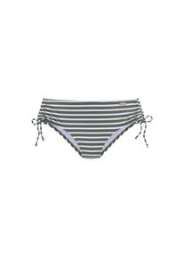 Venice Beach, Damen, Bikini-Hose &raquo;Summer&laquo; seitlich zu raffen, oliv gestreift, 36 - N-Gr, Hose seitlich regulierbar