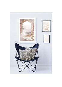 Apelt, Dekokissen &raquo;Rafia&laquo;, grau-grau + gemustert, Baumwolle, Polyester, B/L: 45 cm x 45 cm - 1 Stk.