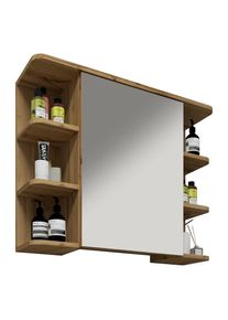 Vcm, Badspiegel &raquo;Holz Badm&ouml;bel Spiegelschrank Spiegel Ablage Nilosi&laquo;, Honig-Eiche,