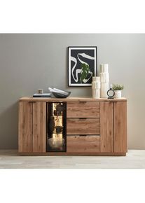 Innostyle, Sideboard &raquo;Donna Sideborad, 180x93x48 (BxHxT)&laquo; 1 Stk. tlg. Beleuchtung optional bestellbar, 3 t&uuml;rig, 3 Schubkasten, Softclose, Wildeiche 