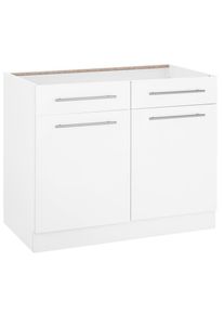 Wiho-K&uuml;chen wiho K&uuml;chen, Unterschrank &raquo;Flexi2&laquo; Breite 100 cm, Front und Korpus: Wei&szlig;, B/H/T: 100 cm x 82 cm x 57 cm, Front und Korpus: Wei&szlig;