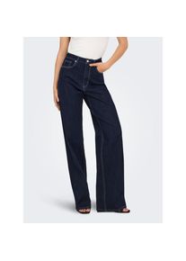 Only, Damen, High-waist-Jeans &raquo;ONLJUICY-WAUW HW WIDE DNM GUA334 NOOS&laquo; high waist, weite Beinform, dark blue, Dark Blue Denim, L&auml;nge 32, S - L&auml;nge 32, 