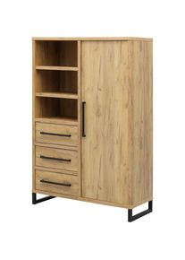 OMG Design, Barschrank &raquo;Ronda&laquo; mit Soft-Close, mit Metallgestell, Smoked Oak, Holzwerkstoff,