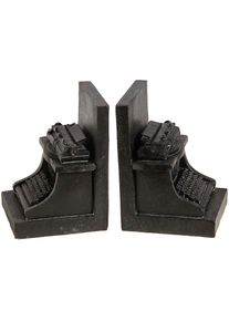 AMBIENTE HAUS, Buchst&uuml;tze &raquo;Schreibmaschine-Buchst&uuml;tzen 16cm&laquo;, antikschwarz, Polyresin, antikschwarz