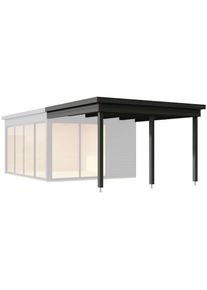 Lasita Maja, Gartenhaus-Anbaudach &raquo;DOMEO 3 UND 4 DACHVERL&Auml;NGERUNG CARBONGRAU&laquo;, Carbongrau, Holzwerkstoff, Carbongrau