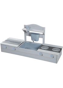 Roba , Sandkasten &raquo;2 in 1, Balkonsandkasten mit Matschk&uuml;che&laquo; FSC - sch&uuml;tzt Wald, grau, Kunststoff, Massivholz,