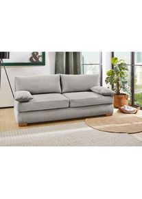 Jockenh&ouml;fer Jockenh&ouml;fer Gruppe, Schlafsofa &raquo;Derby&laquo; Dauerschl&auml;fer geeignet, Topper, Tonnentaschenfederkern Sitz u.R&uuml;cken, mittelgrau, Korpus: 100% Polyester;Kissen