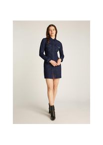 Calvin Klein Jeans, Damen, Jeanskleid &raquo;DARTED LEAN SHIRT DENIM DRESS&laquo; Brusttaschen mit Logostickerei, Denim Rinse, M (38) - N-Gr, Kleid von Calvin 