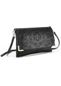 Vivance, Damen, Umh&auml;ngetasche &raquo;Clutch&laquo; Abendtasche, Minibag, Handtasche, Schultertasche, Crossbody Bag VEGAN, schwarz, schwarz, Als Clutch oder 