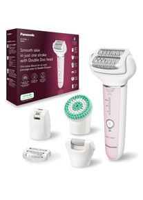 Panasonic, Epilierer &raquo;ES-EY80-P503&laquo; 5 Stk. Aufs&auml;tze 5-in-1 Nass-/Trocken-Epilierer, Ros&eacute;-Wei&szlig;, Abwaschbare Aufs&auml;tze und Epilierkopf erleichtern die 