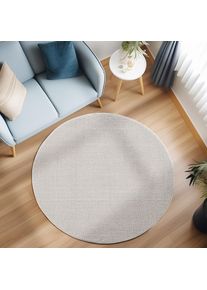 Ayyildiz Teppiche, Teppich &raquo;LOOM 4300&laquo; rund 7 mm H&ouml;he pflegeleicht, robust, strapazierf&auml;hig, Creme, Polypropylen, &Oslash; 120 cm 1 Stk. - 7 mm