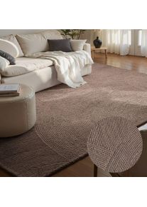 Hanse Home, Wollteppich &raquo;Eleni&laquo; rechteckig 18 mm H&ouml;he Handgetuftet, Wolle, Natur, Wohnzimmer, Schlafzimmer, Skandi, Hygge, Taupe, Wolle, B : 200 cm 1 