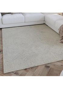 Wecon Home, Teppich &raquo;Hamptons THIRTYTHREE&laquo; rechteckig 15 mm H&ouml;he L&auml;ufer, Fasermix, Kurzflor, Wohnzimmer, elegant, robust, geometrisch, elfenbein, 
