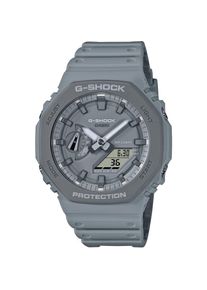 Casio G-SHOCK, Herren, Chronograph Quarzuhr, Armbanduhr,Herrenuhr,digital, bis 20bar wasserd.Resinarmband, grau-dunkelgrau, Markanter 