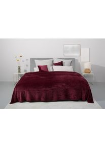 OTTO home, Tagesdecke &raquo;Desner3&laquo; mit Cashmere-Touch, viele Farben erh&auml;ltlich, Decke ab 140x210 cm, bordeaux, Polyester, B/L: 140 cm x 210 cm