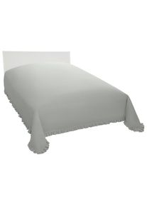 OTTO home, Tagesdecke &raquo;Violetta, leichter &Uuml;berwurf mit R&uuml;schen, ohne F&uuml;llung&laquo; mit Volants, 100% Baumwolle, auch als Tischdecke verwendbar, grau, 