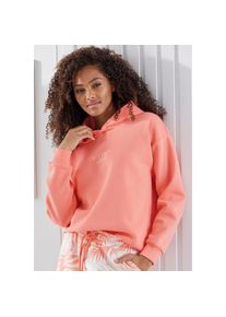 Lascana, Damen, Hoodie, 1 Stk. Kapuzensweatshirt, Loungeshirt mit Frontprint, Loungewear, pfirsich, 32/34, Hoodie mit Front-Print