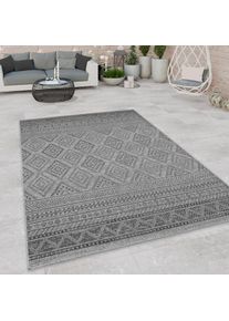 Paco Home, Teppich &raquo;Vermont 184&laquo; rechteckig 4 mm H&ouml;he Flachgewebe, modernes Design mit Rauten, gesteift, Outdoor geeignet, anthrazit, Polypropylen, B 