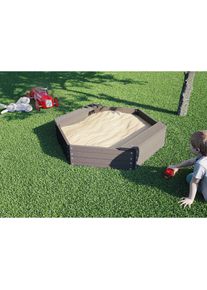Kiehn-Holz, Sandkasten BxLxH: 109x109x27 cm, braun, Kunststoff, Massivholz,