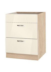 Wiho-K&uuml;chen wiho K&uuml;chen, Unterschrank &raquo;Flexi&laquo; Breite 60 cm, Front: Magnolia, Korpus: Sonoma Eiche, B/H/T: 60 cm x 82 cm x 57 cm, Front: Magnolia, Korpus: Sonoma 