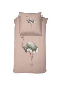 Damai, Kinderbettw&auml;sche &raquo;Sloane&laquo; mit Vogel Strau&szlig;, pink, Renforc&eacute;, Obermaterial: 100% Baumwolle, B/L: 135 cm x 200 cm - 1 Stk.
