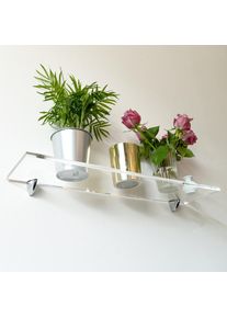 queence, Deko-Wandregal &raquo;Elle&laquo; Acrylglas 10mm, kantenpoliert - inkl. Befestigungsmaterial, silber, Acrylglas, Metall,