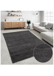 Theko, Wollteppich &raquo;Gabbeh Uni, Handgefertigt, meliert, auch als L&auml;ufer erh&auml;ltlich, Wolle&laquo; rechteckig 14 mm H&ouml;he Schlafzimmer, Wohnzimmer, Esszimmer, 