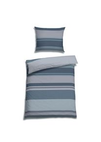 Florella, Bettw&auml;sche &raquo;Laurenz, Edel Satin, 100% Baumwolle&laquo; 2 Stk. tlg., blau, Satin, Obermaterial: 100% Baumwolle, B/L: 140 cm x 220 cm - 1 Stk., blau