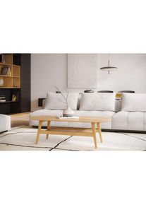 WOODMAN, Couchtisch &raquo;Curved&laquo; Scandi Design, Breite 130 cm, FSC -zertifiziert, natur + natur + natur, B/H/T: 130 cm x 39 cm x 60 cm, natur + natur + 