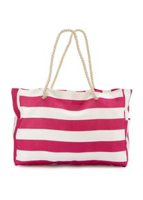 Vivance, Damen, Shopper &raquo;Strandtasche&laquo; Schultertasche, Sommertasche, Handtasche, Tragetasche VEGAN, wei&szlig; / pink, wei&szlig; / pink, Modischer Shopper mit 
