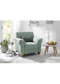 Home Affaire, Sessel &raquo;Borkum&laquo; mit Federkern, gr&uuml;n-grau, Struktur (100% Polyester);Luxus-Microfaser ALTARA NUBUCK (100% Polyester);MELROSE (100% 