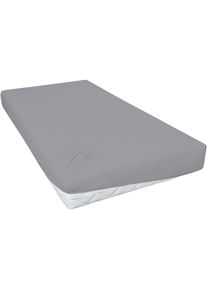 Primera, Spannbettlaken &raquo;Luxus-Satin&laquo; in hochwertiger Qualit&auml;t, graphit, Satin, Obermaterial: 100% Baumwolle, B/L: 150 cm x 200 cm - 1 Stk., graphit