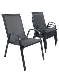 Vcm, Gartenstuhl &raquo;4-tlg. Gartenstuhl Stapelstuhl Textilene Sonlas&laquo; (), Anthrazit, Obermaterial: 80% Textilmaterial TEXMAT. 20% Metall MT., Anthrazit