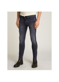 Calvin Klein Jeans, Herren, Stretch-Jeans &raquo;SKINNY&laquo; Coinpocket, Logostickerei, Black Denim, L&auml;nge 34, 32 - L&auml;nge 34, Black Denim, Jeans von Calvin 