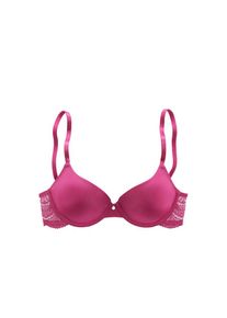 s.Oliver, Damen, Schalen-BH &raquo;Pauline&laquo; mit B&uuml;gel und h&uuml;bschem Spitzenr&uuml;cken, Dessous, beere, 90 - Cup D, Femininer Schalen-BH mit B&uuml;gel mit feinem 