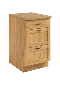 Home Affaire, Unterschrank &raquo;Teramo&laquo; Breite 50 cm, mit 3 Schubk&auml;sten, natur, Massivholz, natur - B/H/T: 50 cm x 85 cm x 60 cm,