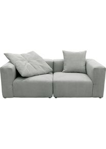 Home Affaire, 2-Sitzer &raquo;Gerrid&laquo; im Cordbezug, bestehend aus zwei Eckelementen, hellgrau, 100% Polyester,