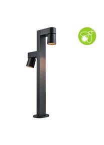 Paulmann, LED Pollerleuchte &raquo;Kimu IP44 822mm 2200K 2x7, 8W 720lm 230V 70&deg; Anthrazit Aluminium&laquo; 1 Stk. insektenfreundlich, anthrazit, 2, anthrazit