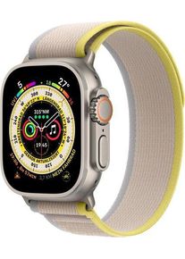 Apple Watch Ultra (2022) | 49 mm | GPS + Cellular | argent | Boucle Trail M/L jaune/beige