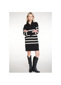 Haily's HaILY&rsquo;S, Damen, Strickkleid &raquo;SH V DR Ze44a&laquo;, black/cream stripe, N-Gr, S (36) -N-Gr, black/cream stripe, Sommerkleid mit V-Ausschnitt: betont feminin 