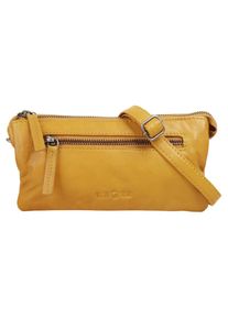 wouwou, Damen, Umh&auml;ngetasche echt Leder, gelb, gelb, H&ouml;he 11 cm x Breite 22 cm x Tiefe 4 cm